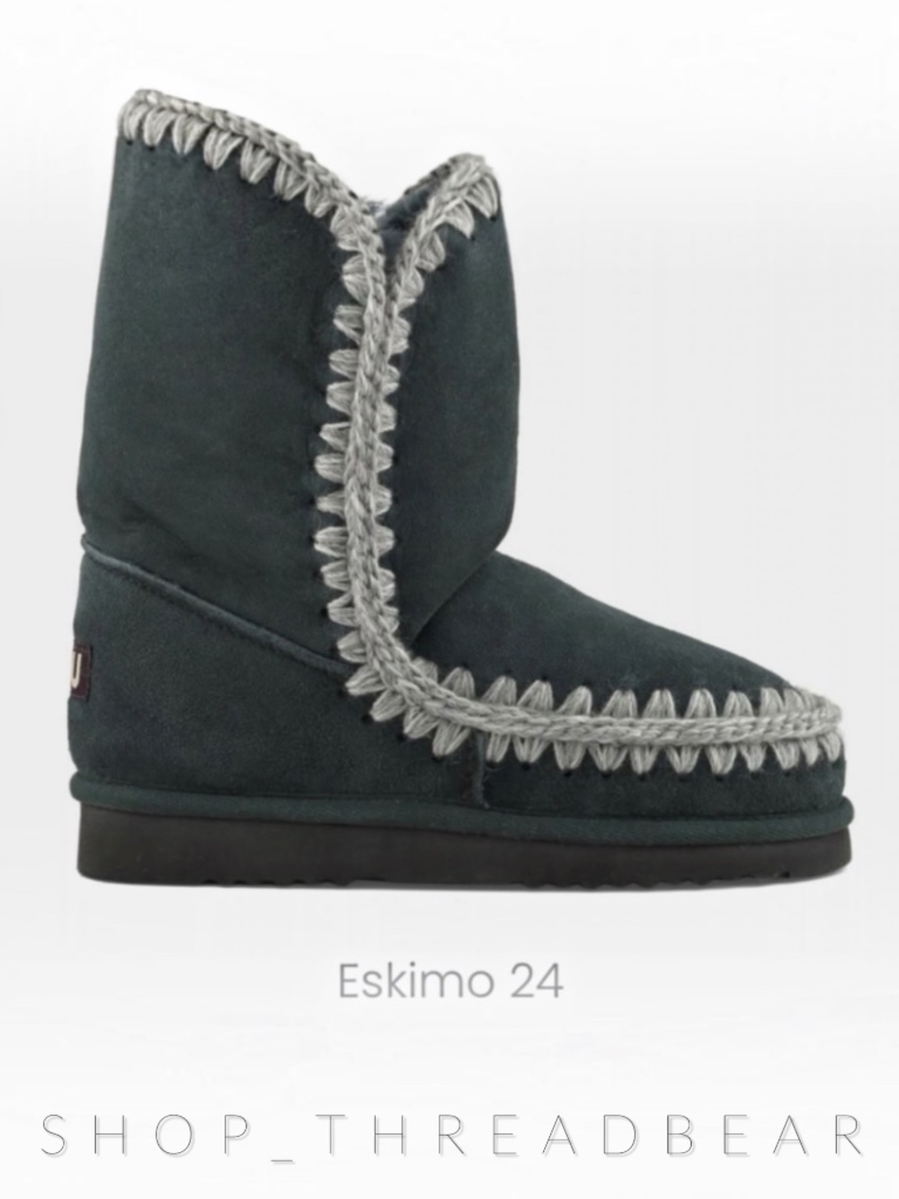 EUC [MOU] WOW!! Charcoal Gray < Eskimo 24 > Suede Boot + Black Bootie | 38 - 7